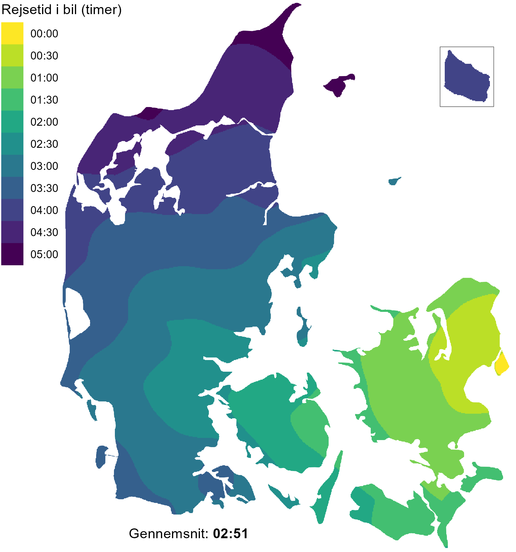 Køretid i bil til Københavns lufthavn.