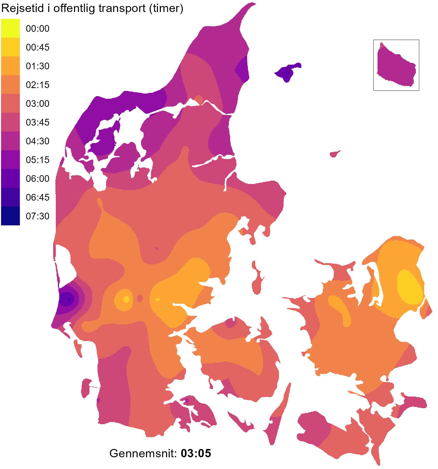 Rejsetid i offentlig transport til Billund eller Københavns lufthavn.